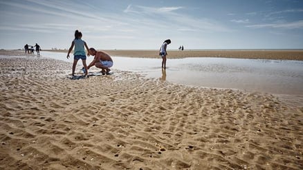 The dunes and wide sandy beach at Camber Sands