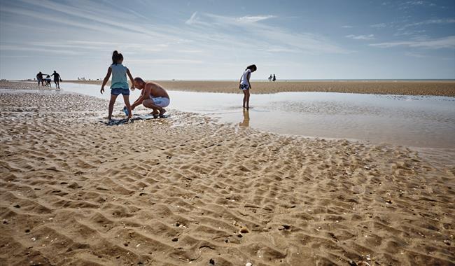 The dunes and wide sandy beach at Camber Sands